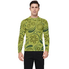 Folk Flowers Pattern  Men s Long Sleeve Rash Guard by Eskimos