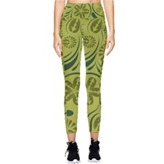 Folk Flowers Pattern  Pocket Leggings  by Eskimos