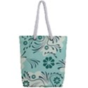Folk flowers pattern  Full Print Rope Handle Tote (Small) View2
