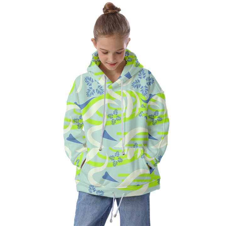 Folk flowers pattern  Kids  Oversized Hoodie