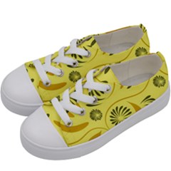 Folk Flowers Pattern  Kids  Low Top Canvas Sneakers by Eskimos