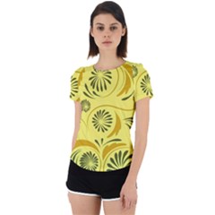 Folk Flowers Pattern  Back Cut Out Sport Tee by Eskimos