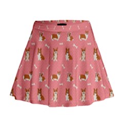 Cute Corgi Dogs Mini Flare Skirt