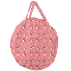 Cute Corgi Dogs Giant Round Zipper Tote