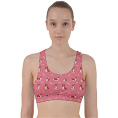 Cute Corgi Dogs Back Weave Sports Bra