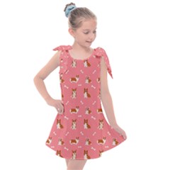 Cute Corgi Dogs Kids  Tie Up Tunic Dress