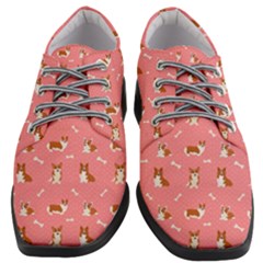 Cute Corgi Dogs Women Heeled Oxford Shoes