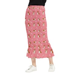 Cute Corgi Dogs Maxi Fishtail Chiffon Skirt