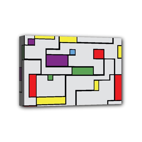 Colorful Rectangles Mini Canvas 6  X 4  (stretched) by LalyLauraFLM