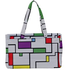 Colorful Rectangles Canvas Work Bag