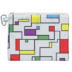 Colorful Rectangles Canvas Cosmetic Bag (xxl) by LalyLauraFLM