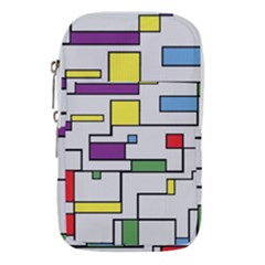 Colorful Rectangles Waist Pouch (small) by LalyLauraFLM