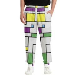 Colorful Rectangles Men s Elastic Waist Pants by LalyLauraFLM