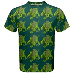 Green Octopus Print Men s Cotton Tee by SeaworthyClothing