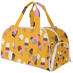 Ice Cream On An Orange Background Pattern                                                         Burner Gym Duffel Bag by LalyLauraFLM