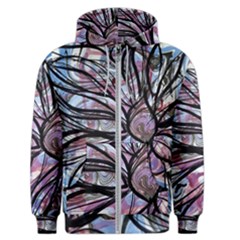 Mixed Media Petals Men s Zipper Hoodie by kaleidomarblingart