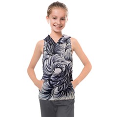 Mono Patterns Kids  Sleeveless Hoodie by kaleidomarblingart