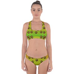 Sun Flowers For Iconic Pleasure In Pumpkin Time Cross Back Hipster Bikini Set by pepitasart