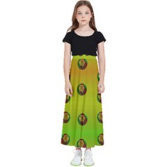 Sun Flowers For Iconic Pleasure In Pumpkin Time Kids  Flared Maxi Skirt by pepitasart