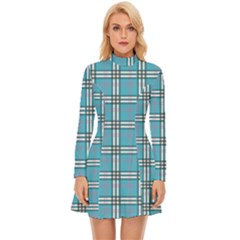 Tartan Long Sleeve Velour Longline Dress by idjy