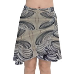 Mono Repeats Chiffon Wrap Front Skirt by kaleidomarblingart