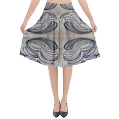 Mono Repeats Flared Midi Skirt by kaleidomarblingart