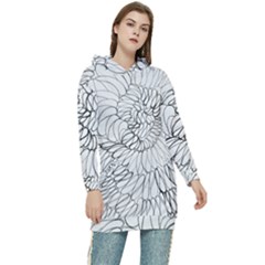 Mono Swirls Women s Long Oversized Pullover Hoodie