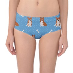 Cute Corgi Dogs Mid-waist Bikini Bottoms by SychEva