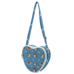 Cute Corgi Dogs Heart Shoulder Bag by SychEva