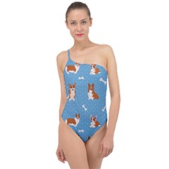 Cute Corgi Dogs Classic One Shoulder Swimsuit by SychEva