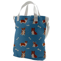 Cute Corgi Dogs Canvas Messenger Bag by SychEva