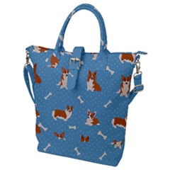 Cute Corgi Dogs Buckle Top Tote Bag by SychEva