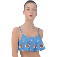 Cute Corgi Dogs Frill Bikini Top by SychEva