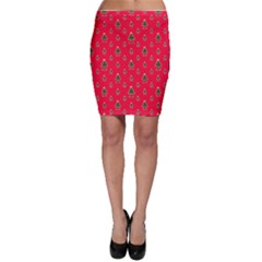 Sketchy Christmas Tree Motif Drawing Pattern Bodycon Skirt by dflcprintsclothing