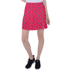 Sketchy Christmas Tree Motif Drawing Pattern Tennis Skirt by dflcprintsclothing