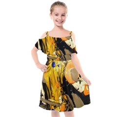 Before The Easter Kids  Cut Out Shoulders Chiffon Dress