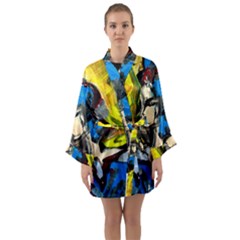 Blue Bird-1-4 Long Sleeve Satin Kimono by bestdesignintheworld