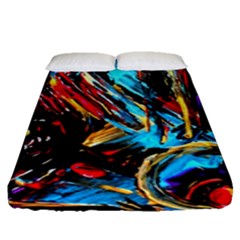 Blue And Red-1-1 Fitted Sheet (queen Size)