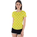 Purple Hearts On Yellow Background Back Cut Out Sport Tee View1