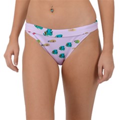 Marine Fish Multicolored On A Pink Background Band Bikini Bottom by SychEva