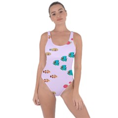 Marine Fish Multicolored On A Pink Background Bring Sexy Back Swimsuit by SychEva