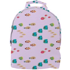 Marine Fish Multicolored On A Pink Background Mini Full Print Backpack by SychEva