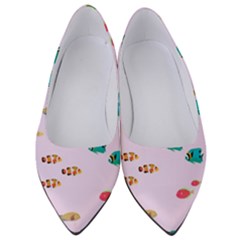 Marine Fish Multicolored On A Pink Background Women s Low Heels by SychEva