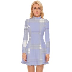 Lighblu Plaid Long Sleeve Velour Longline Dress by snowwhitegirl