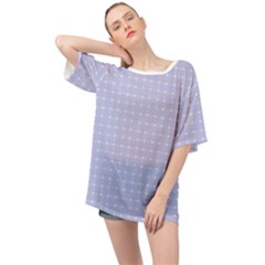 Lighblu Plaid Small Oversized Chiffon Top