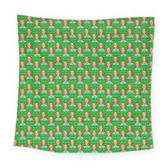 Girl Green Square Tapestry (large)