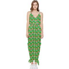 Girl Green Sleeveless Tie Ankle Jumpsuit by snowwhitegirl