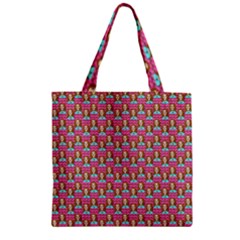 Girl Pink Zipper Grocery Tote Bag