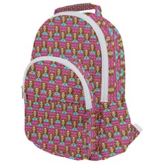 Girl Pink Rounded Multi Pocket Backpack