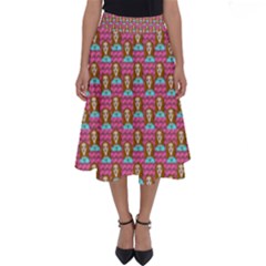 Girl Pink Perfect Length Midi Skirt